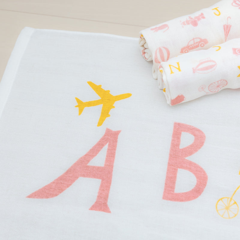 ● ABC gauze bath towel×1, ABC gauze face towel×2  3 piece set