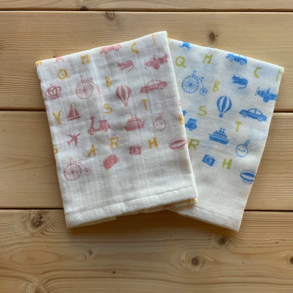 ● ABC gauze bath towel×1, ABC gauze face towel×2  3 piece set