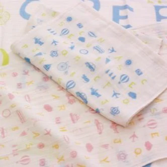 ● ABC gauze bath towel×1, ABC gauze face towel×2  3 piece set