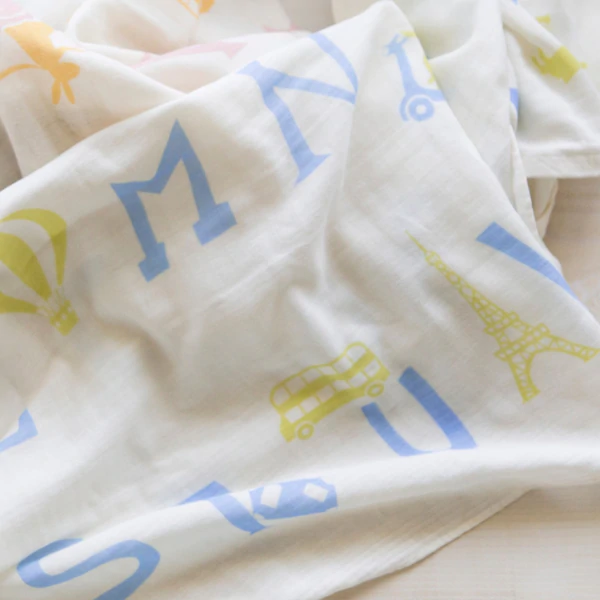 ● ABC gauze bath towel×1, ABC gauze face towel×2  3 piece set